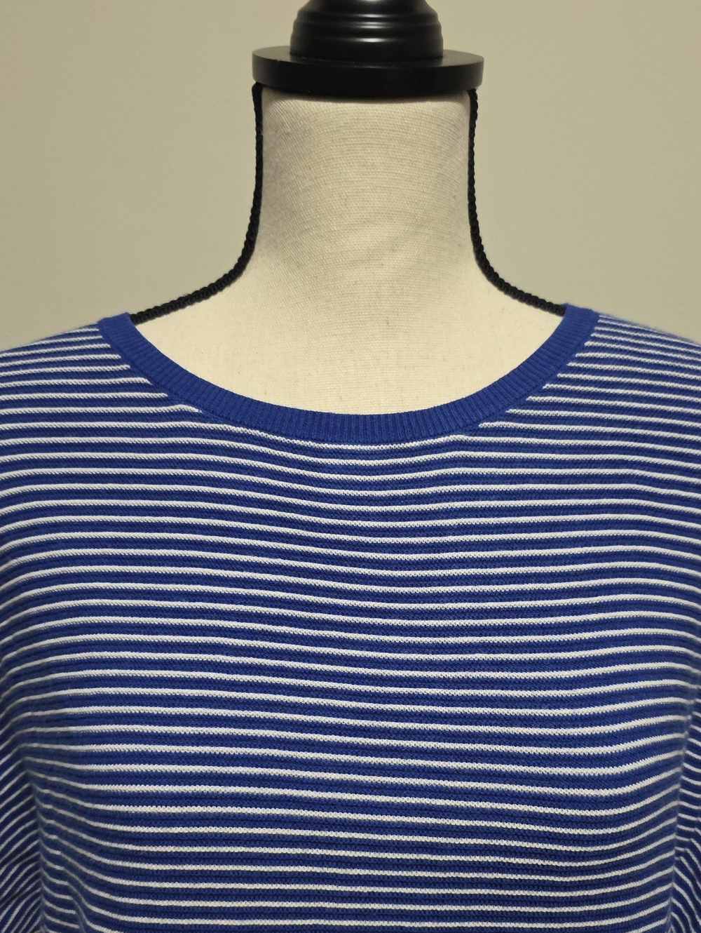 Quince Lightweight Cotton Cashmere Link-Stitch Dolman Sweater Mini Stripe XS - Picture 3 of 7